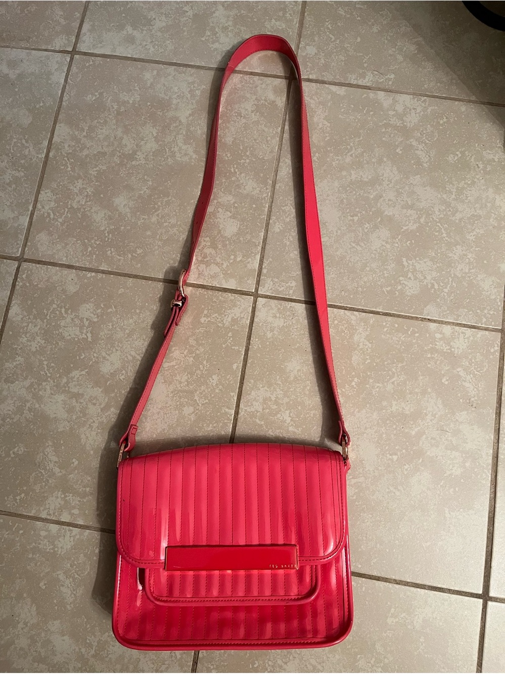 Ted Baker Hot Pink Quilted Crossbody Bag